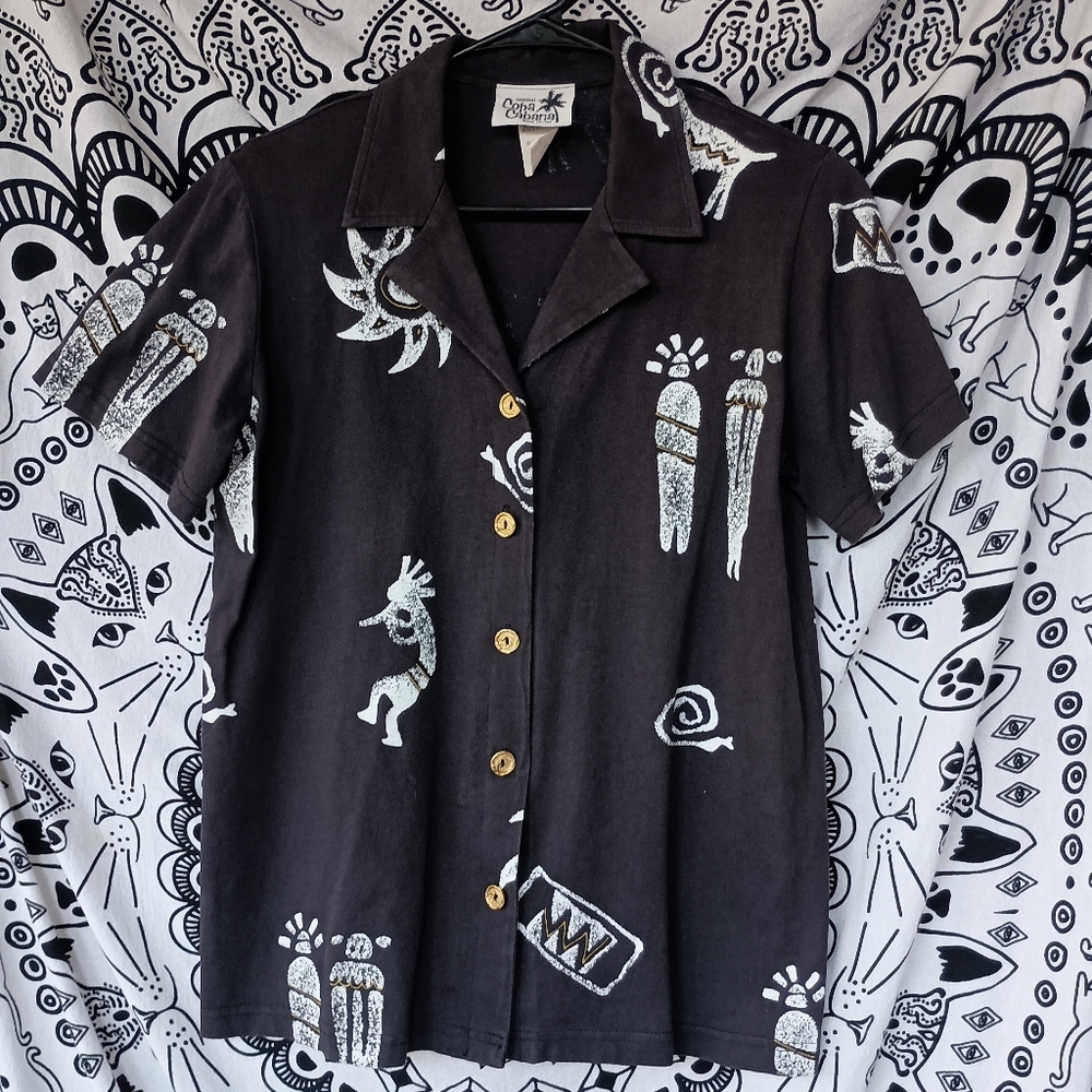 Kokopelli tribal print shirt button down